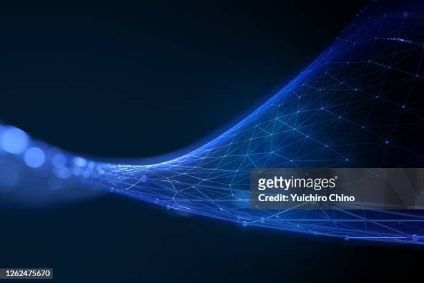 abstract data network connection - blue digital background stock-fotos und bilder