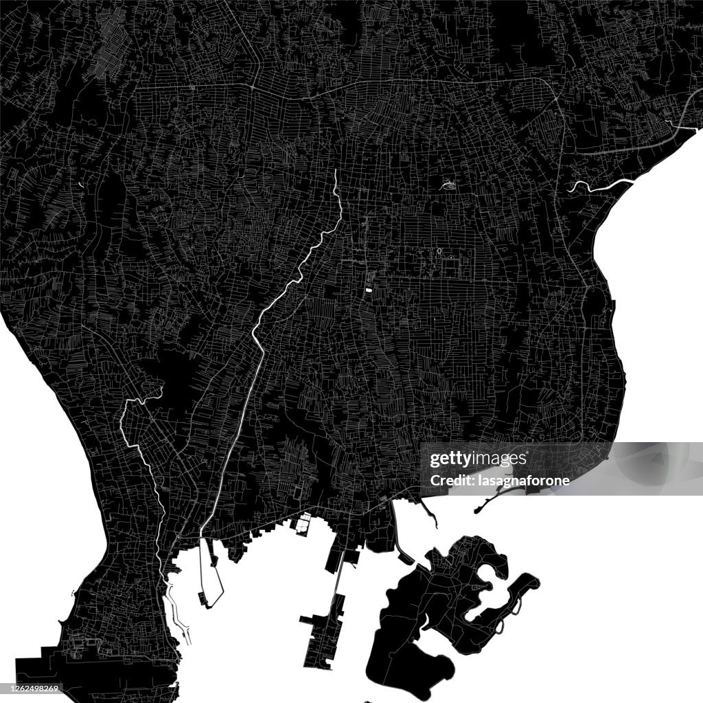 Denpasar, Bali, Indonesia Vector Map