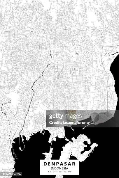 Denpasar Bali Indonesia Vector Map High-Res Vector Graphic