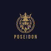Poseidon nepture god vector illustration