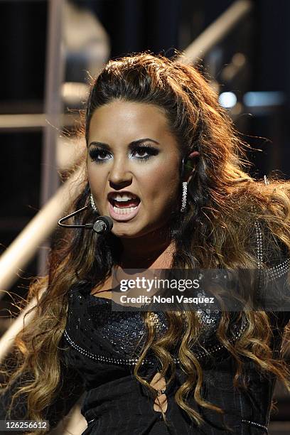 Demi Lovato performs at Club Nokia on September 23, 2011 in Los Angeles, California.