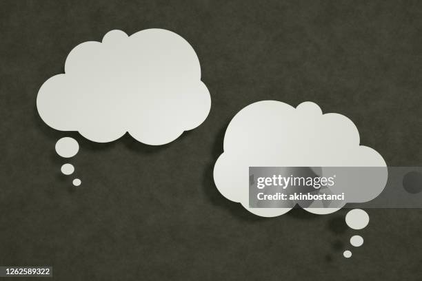 3d paper speech bubble - thought bubbles stock pictures, royalty-free photos & images