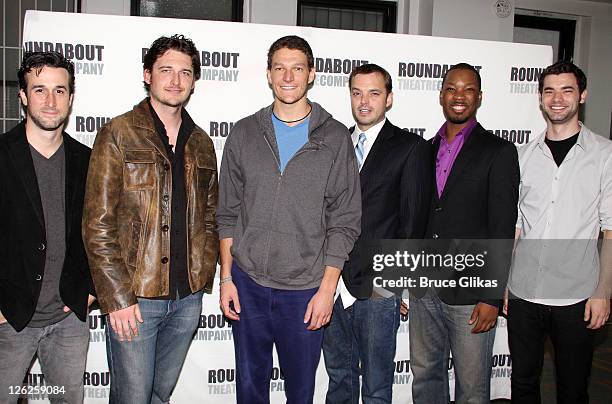 Mike DiSalvo, Toby Leonard Moore, Gabriel Ebert, James McMenamin, Corey Hawkins and Jake O'Connor attend the "Suicide, Incorporated" Cast Photocall...