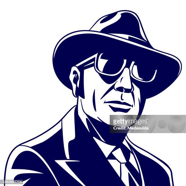 spy - one senior man only stock illustrations