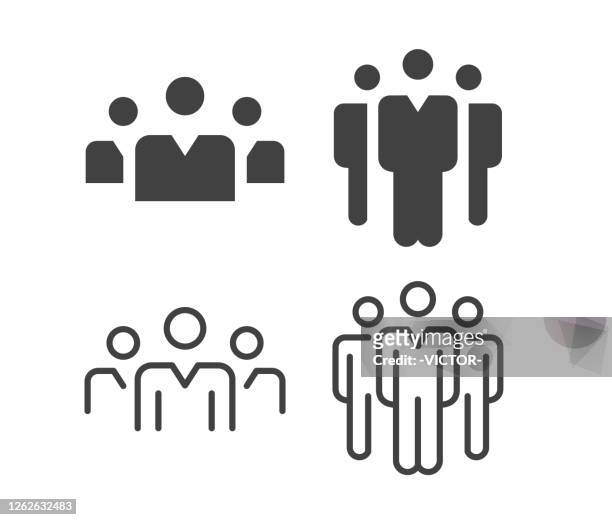 three people - illustration icons - three people stock illustrations