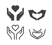 Hands with Heart Shape - Illustration Icons