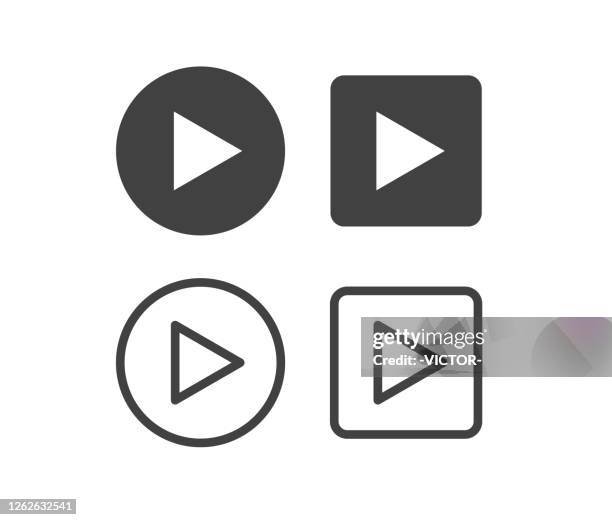 stockillustraties, clipart, cartoons en iconen met video - illustratiepictogrammen - play button