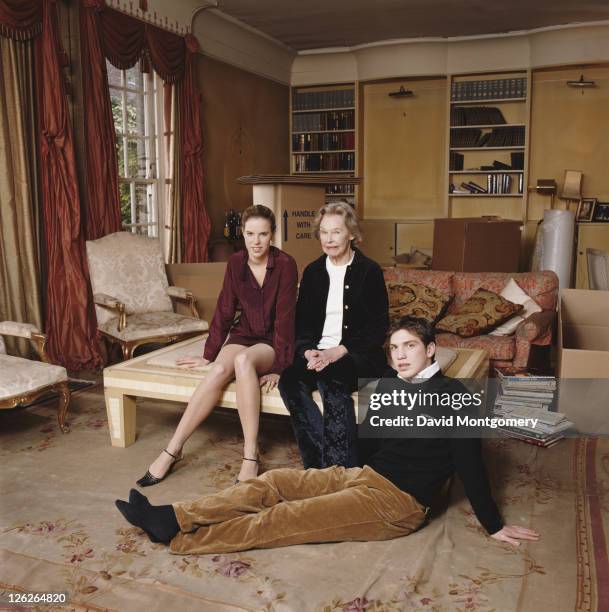 Penelope, Lady Aitken with two of her grandchildren, Alexandra and William Aitken, circa 2000. Lady Aitken is the mother of former Conservative MP...