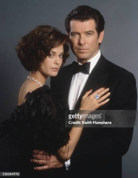 Irish actor Pierce Brosnan stars as 007 opposite actress Teri Hatcher as Paris Carver in the James Bond film 'Tomorrow Never Dies' 1997.