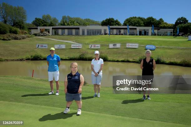 Four special invitations from the English Disabled Golf Association played a separate competition before the main field and are photographed beside...