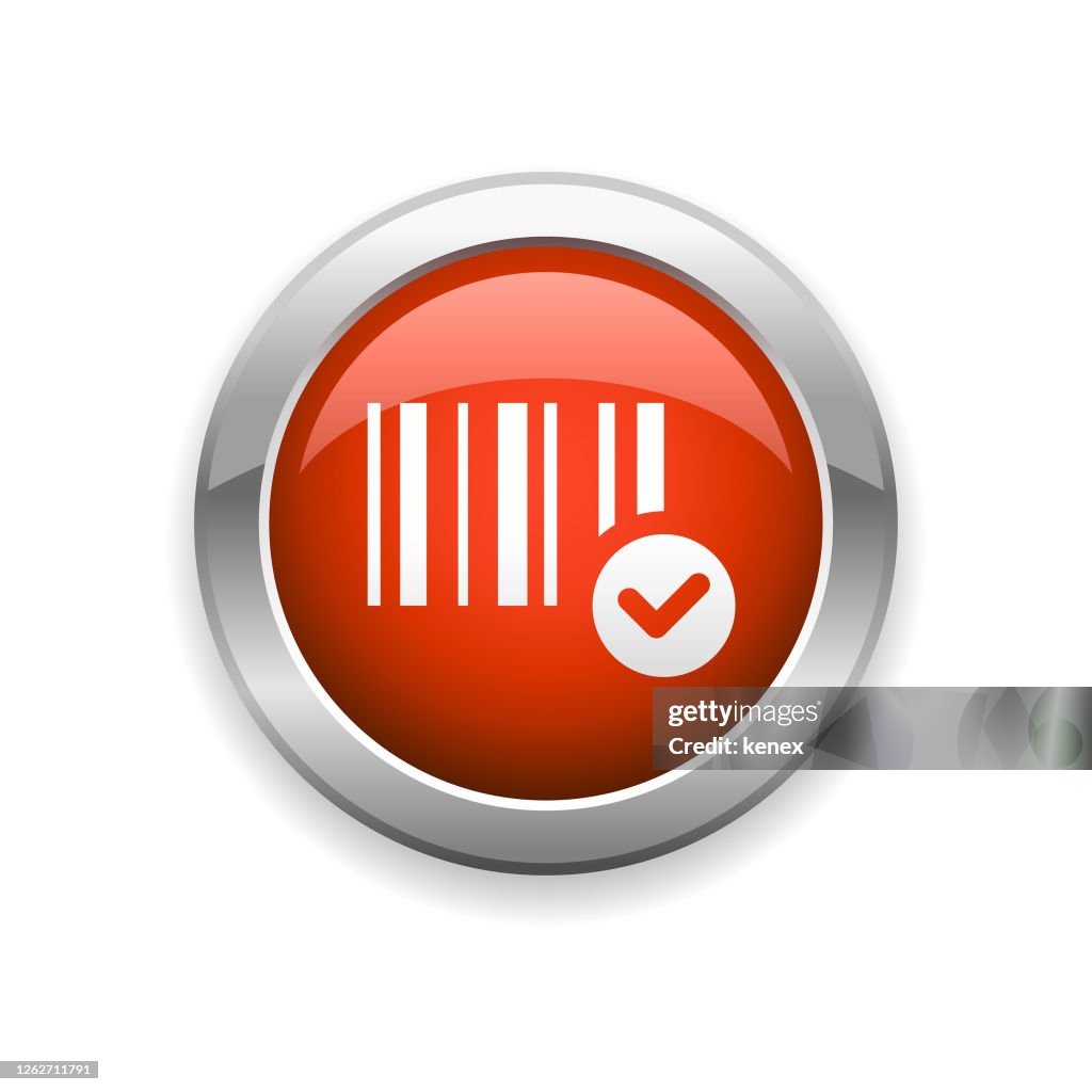 Bar Code Shopping Glossy Icon
