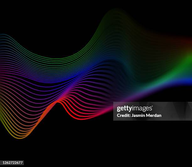 rainbow wave gradient - rainbow ribbon stock pictures, royalty-free photos & images