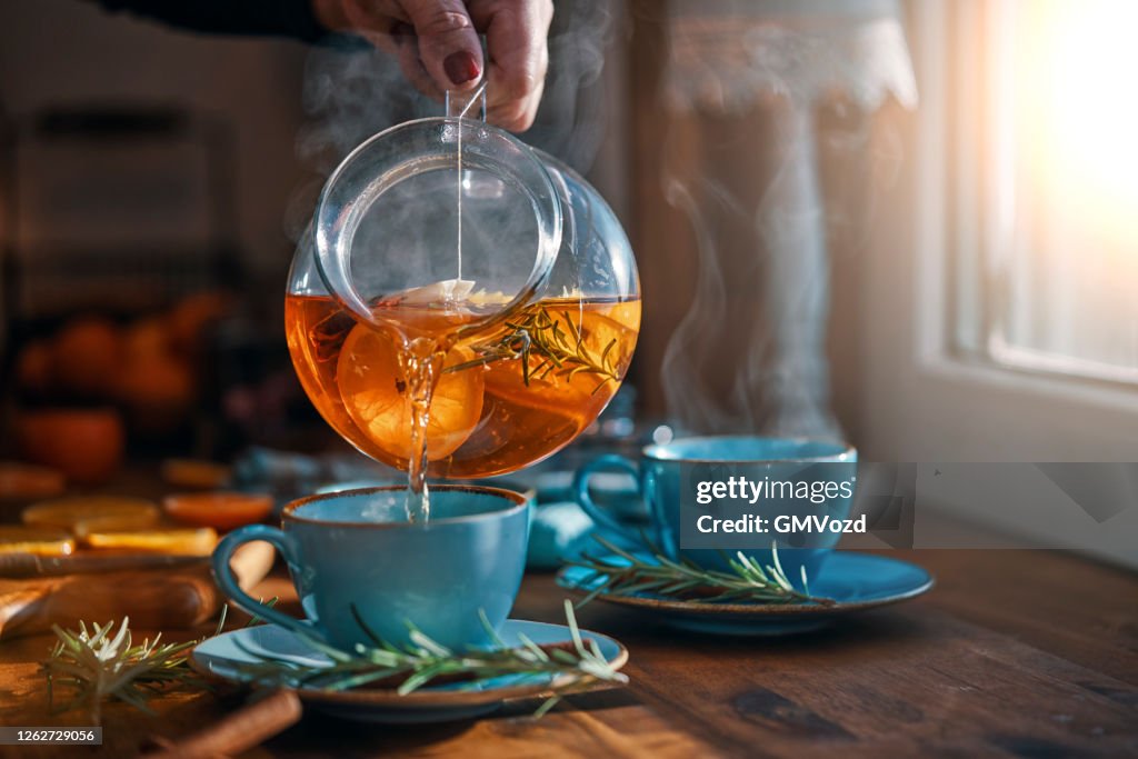 Fruit Tea with Oranges, Cinnamon and Rosemary