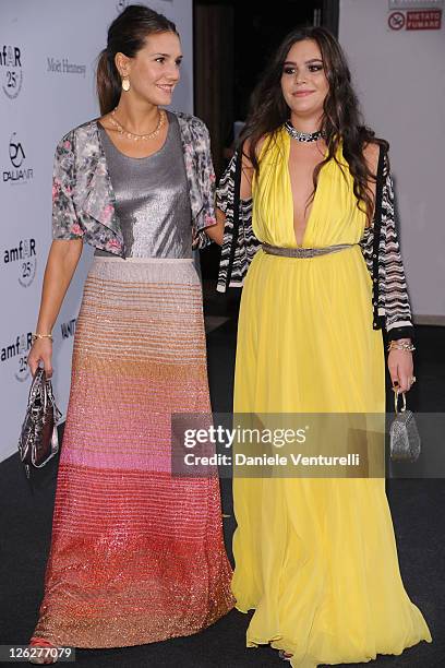 Margherita Maccapani Missoni and Teresa Maccapani Missoni attend amfAR MILANO 2011 at La Permanente on September 23, 2011 in Milan, Italy.