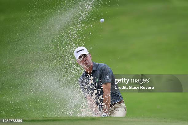 Kevin Streelman of the United States plays a shot from a bunker on the second hole during the first round of the World Golf Championship-FedEx St...