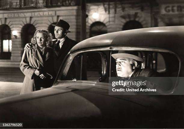 Kino. Weg aus dem Nichts, USA Regie: Lewis Seiler, PRISCILLA LANE, JOHN GARFIELD, FRANK McHUGH, Stichwort: Nacht, Autofahrer, Pärchen.