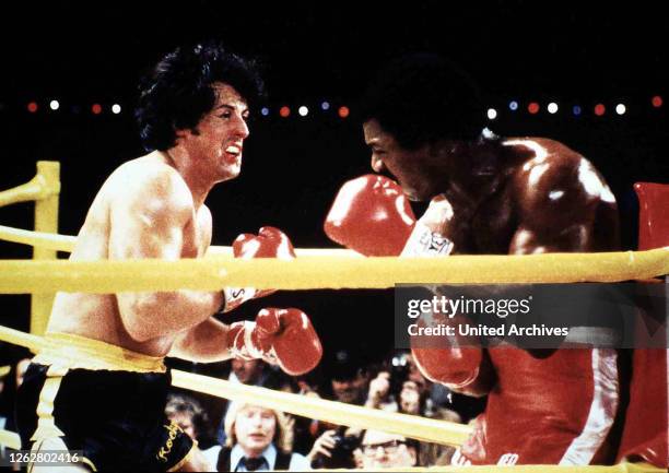 Kino. Rocky, USA Regie: John G. Avildsen, Darsteller: Sylvester Stallone, Carl Weathers.