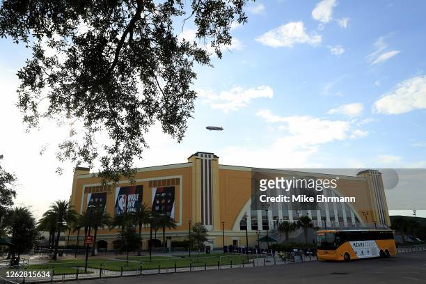 General view of the exterior of the Arena prior to the game between the LA Clippers and the Los Angeles Lakers at ESPN Wide World Of Sports Complex...