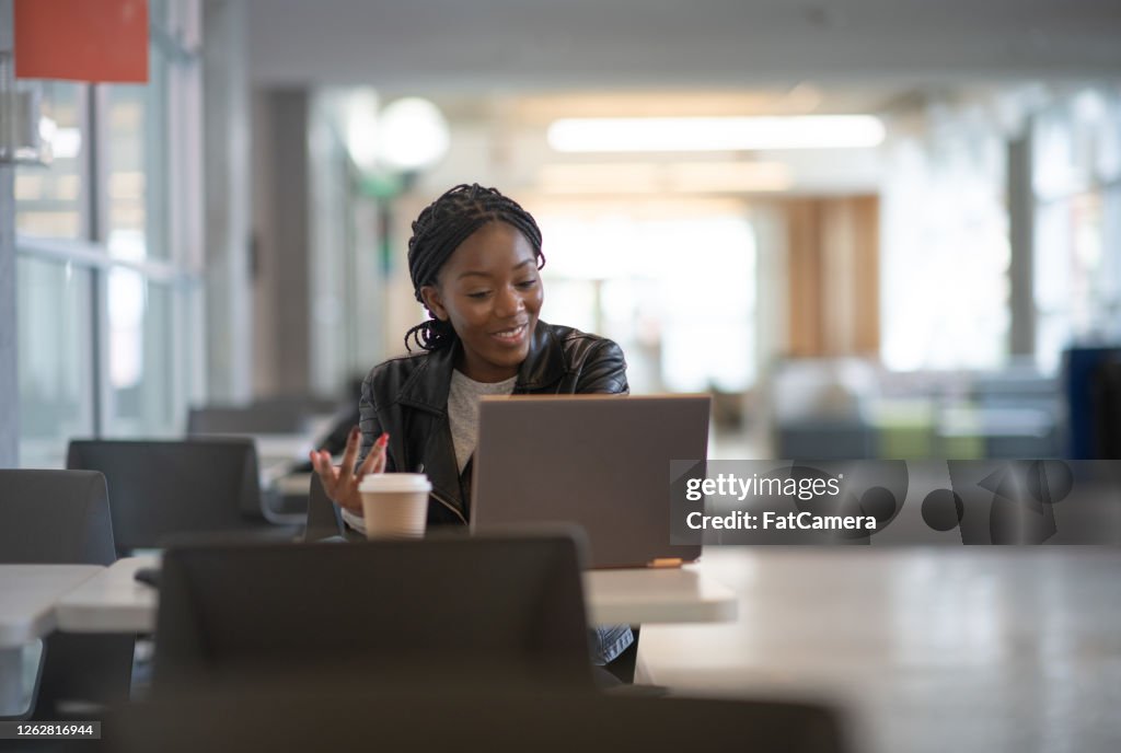 University student at work during COVID-19