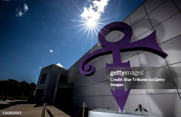 Chanhassen, MN July 30: A new statue of Prince's Love Symbol was unveiled outside Paisley Park.