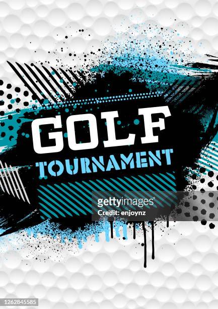 illustrazioni stock, clip art, cartoni animati e icone di tendenza di poster del torneo di golf - cultura giovanile grunge