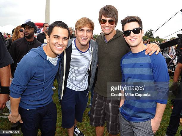 Carlos Pena, Kendall Schmidt, James Maslow and Logan Henderson of Big Time Rush celebrate Nickelodeon's largest ever Worldwide Day of Play at the...
