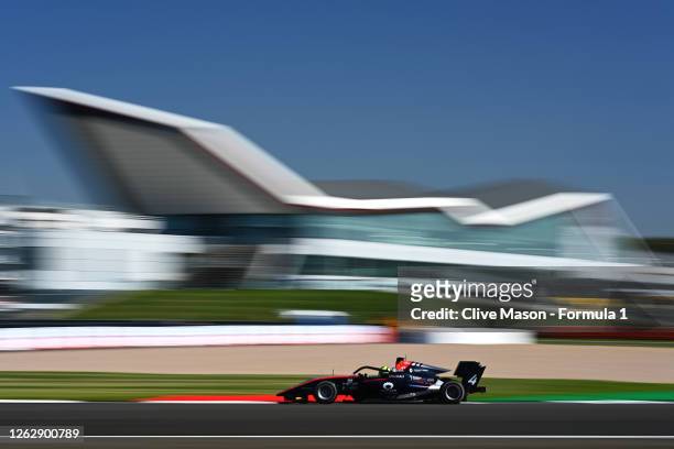 Max Fewtrell of Great Britain and Hitech Grand Prix drives on track during practice for the Formula 3 Championship at Silverstone on July 31, 2020 in...