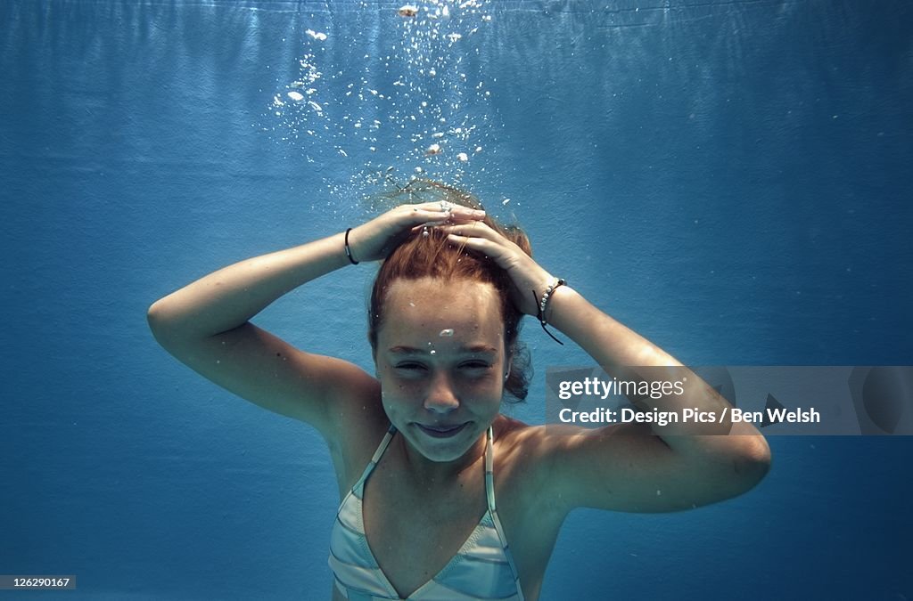 A girl under the water