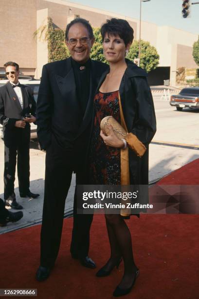 American actress and singer Lucie Arnaz with her husband, actor Laurence Luckinbill at the 45th Annual Primetime Emmy Awards in Pasadena, California,...