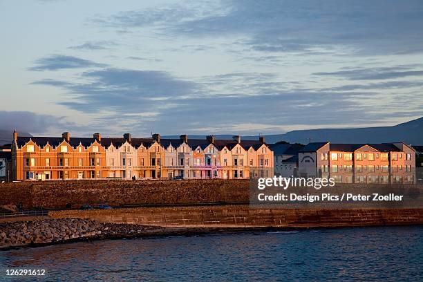 coastal irish town at sunset - bundoran ireland stock pictures, royalty-free photos & images
