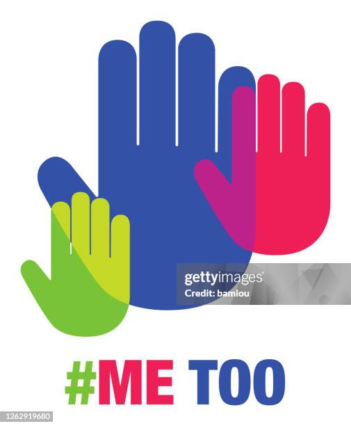 illustrations, cliparts, dessins animés et icônes de me too concept avec les paumes de main d’icône se chevauchant - stop