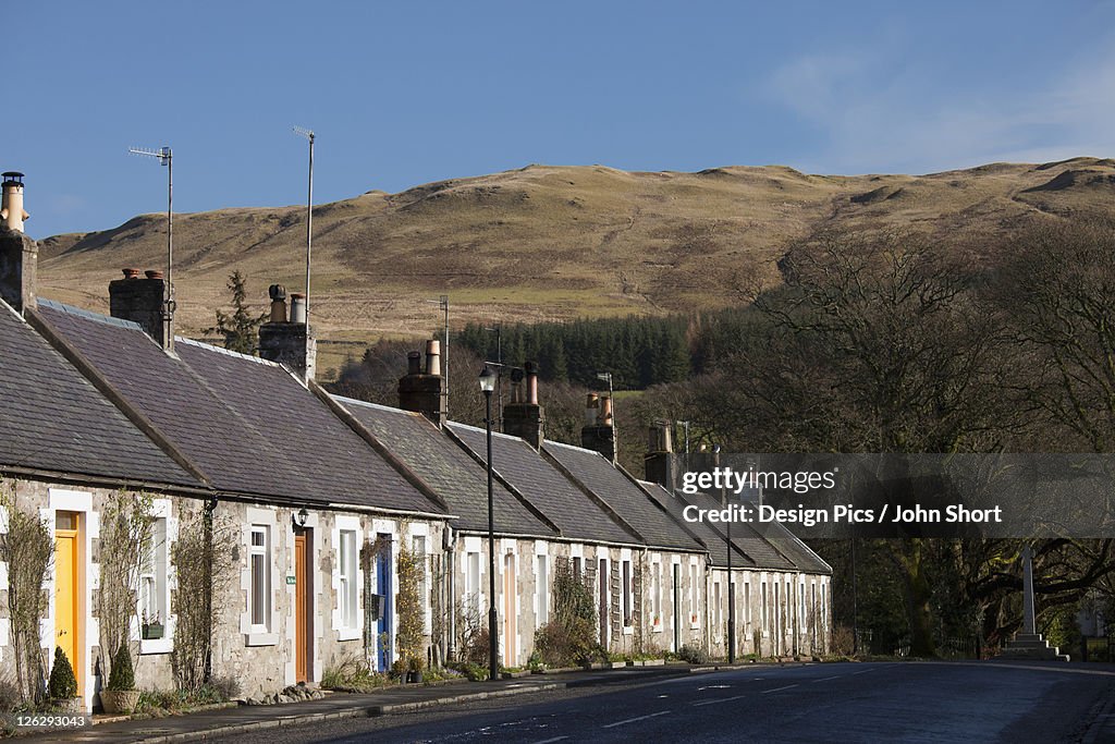 A row of houses along a street