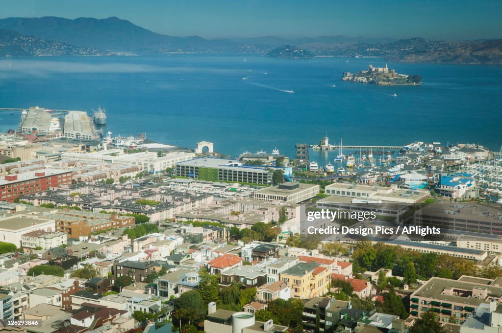 Alcatraz island and san francisco bay