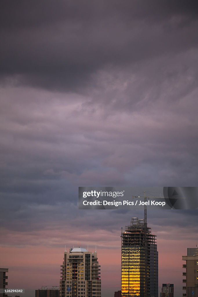 Sunset Reflected In Skyscraper Buildings High-Res Stock Photo - Getty ...