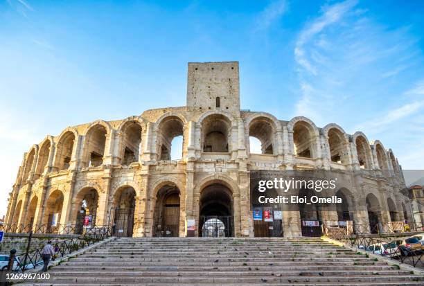 ancient roman arena in arles - arles stock pictures, royalty-free photos & images