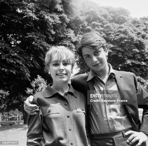 Georgette Lemaire et Hervé Vilard, à Paris, France le 8 juin 1966.