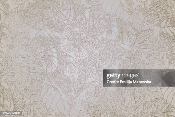 wall paper with flowers and butterfly - butterfly print stock pictures, royalty-free photos & images