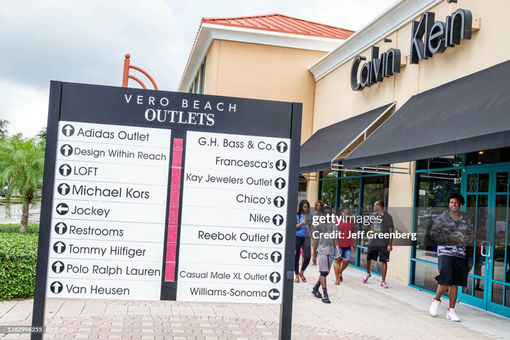 Florida, Vero Beach Outlets, store directory and Calvin Klein store. News  Photo - Getty Images