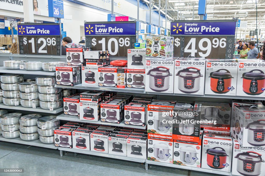 Florida, Miami Beach, Wal-Mart, cookware aisle, panini press, electric pressure cooker