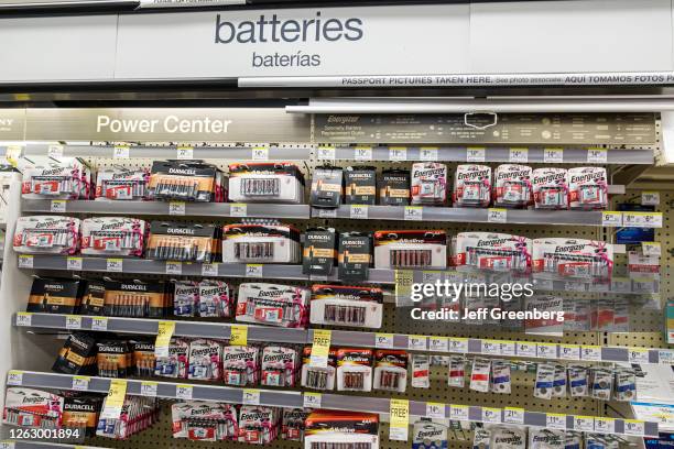 Florida, Miami Beach, Walgreens, pharmacy, batteries display, Duracell and Energizer .