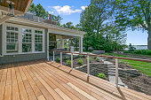 Wood deck of fabulous home on the shore's of a lake