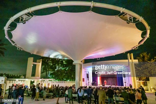 Florida, Miami Beach, North Beach Band Shell, free opera performance at night.