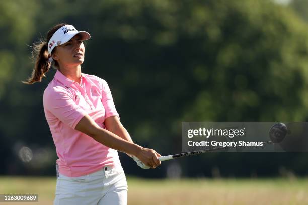 Klara Spilkova of the Czech Republic plays her shot from the sixth tee during the first round of the LPGA Drive On Championship at Inverness Club on...