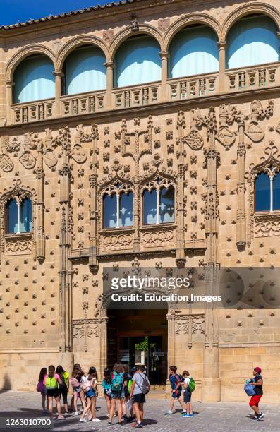 Facade of Jabalquinto Palace, Baeza, Jaen Province, Andalusia, Spain. The palace houses the Antonio Machado campus of the International University of...