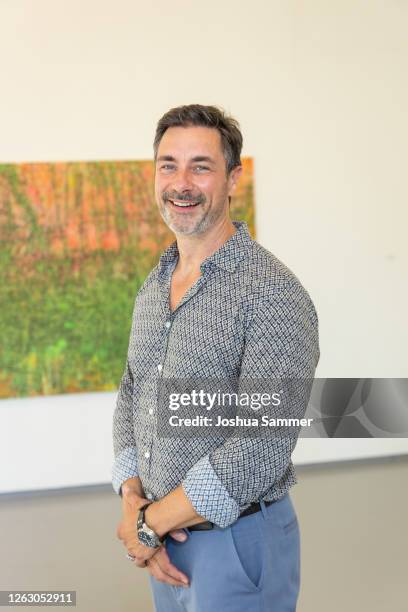 Marco Schreyl is seen during the exhibition opening "Alexander Höller - Sturm" at Gallery Martina Kaiser on July 31, 2020 in Cologne, Germany.