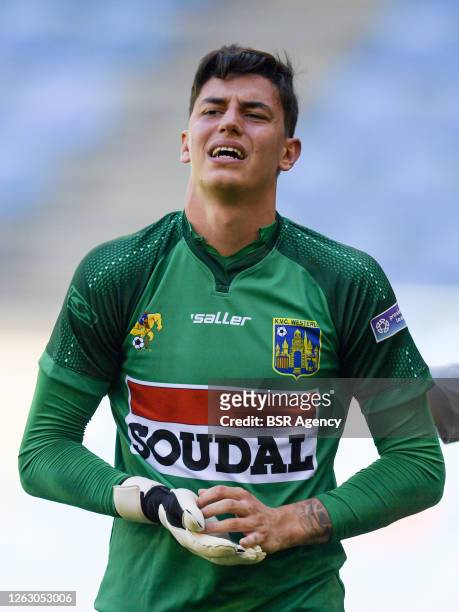 Berke Ozer of KVC Westerlo reacts after and injury during the pre season match between Vitesse and KVC Westerlo on July 31, 2020 in Arnhem, The...