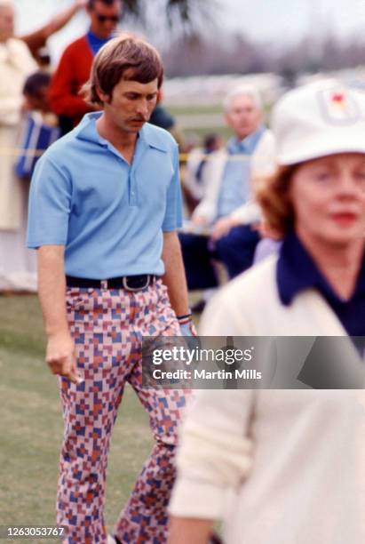 Golfer Forrest Fezler of the United States walks to the next hole during the 1973 Jackie Gleason Inverrary-National Airlines Classic on February 22,...