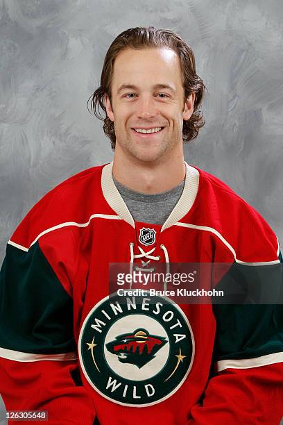 Nick Schultz of the Minnesota Wild poses for his official headshot for the 2011-2012 season on September 16, 2011 at Tria medical offices in...