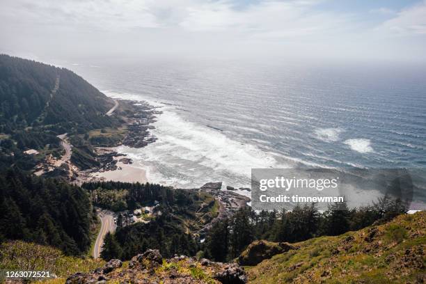 oregon coast look out - lincoln city oregon stock pictures, royalty-free photos & images