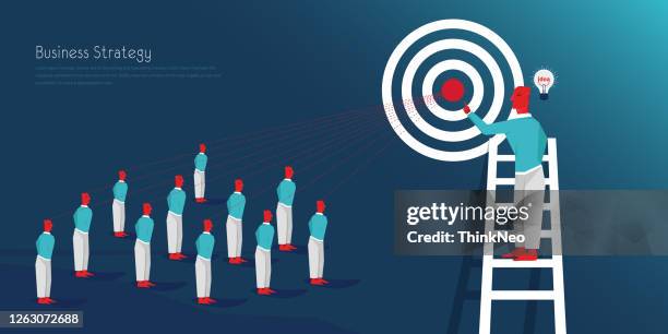 business target concept with blue background - website creation stock illustrations